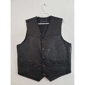 (F5) Rebel Ryder Men's Vest Jacket Size XL Patchwork Leather Motorcycle
